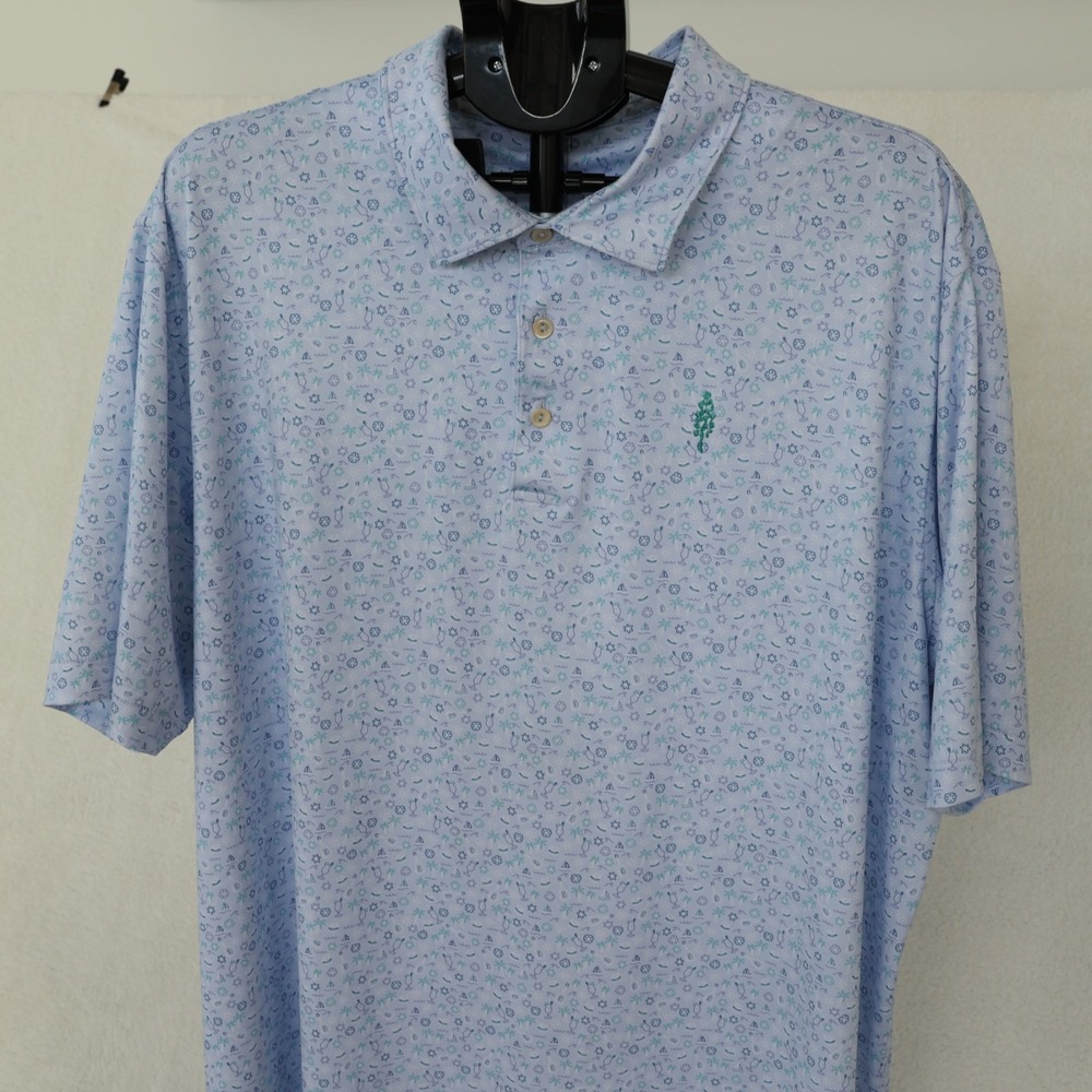 Peter Millar Golf Polo Men's XXL 2XL Utopia Burger Jersey Summer Comfort Shirt